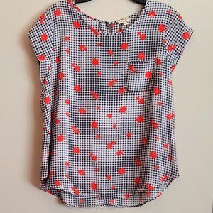 LILY WHITE womens fashion floral checked top